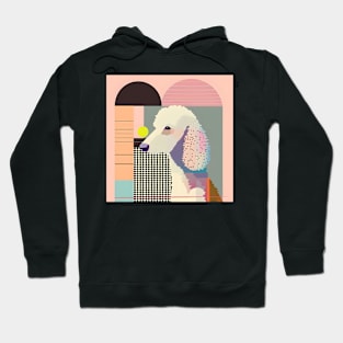 Retro Bedlington Terrier: Pastel Pup Revival Hoodie